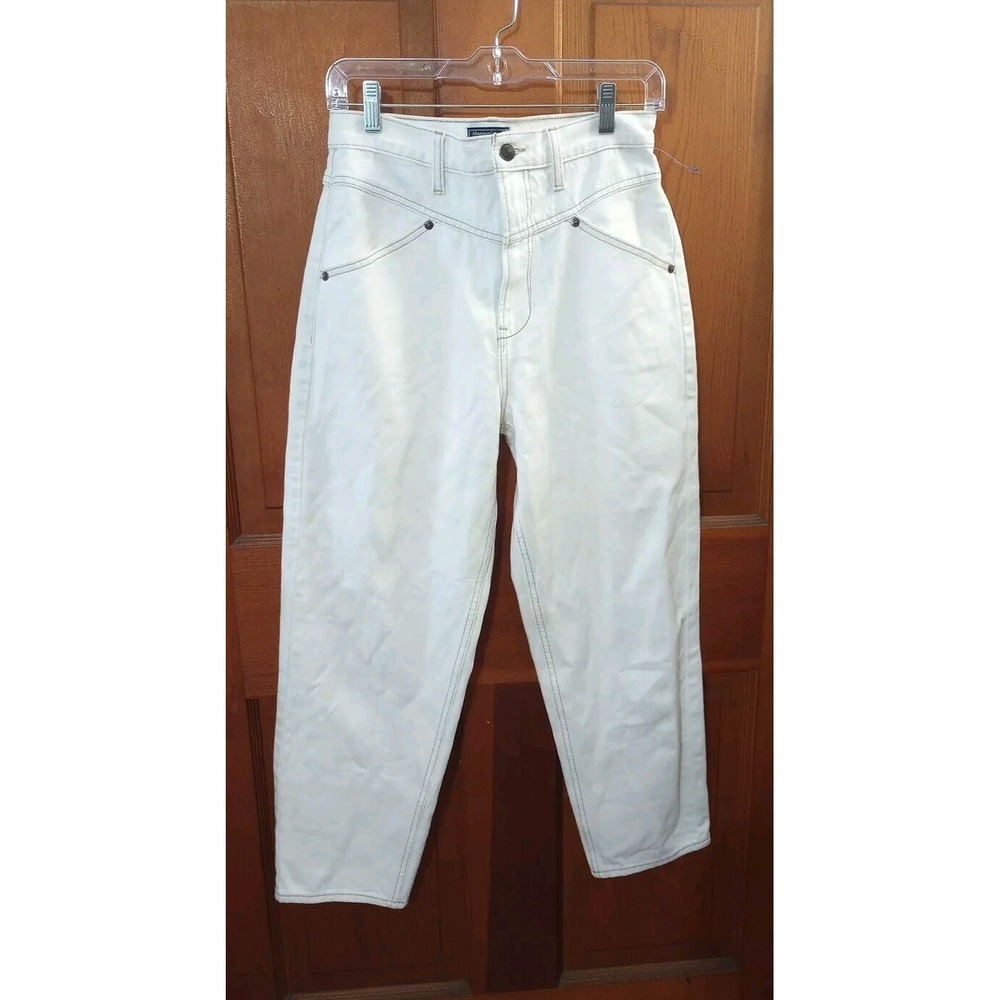 Abercrombie & Fitch High Rise White Jeans Size 6 28/27 Western Mom‎ Style Ankle